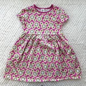 Hanna Andersson Disney Collection Mickey Pink Graphic Print Cotton Dress Size 8
